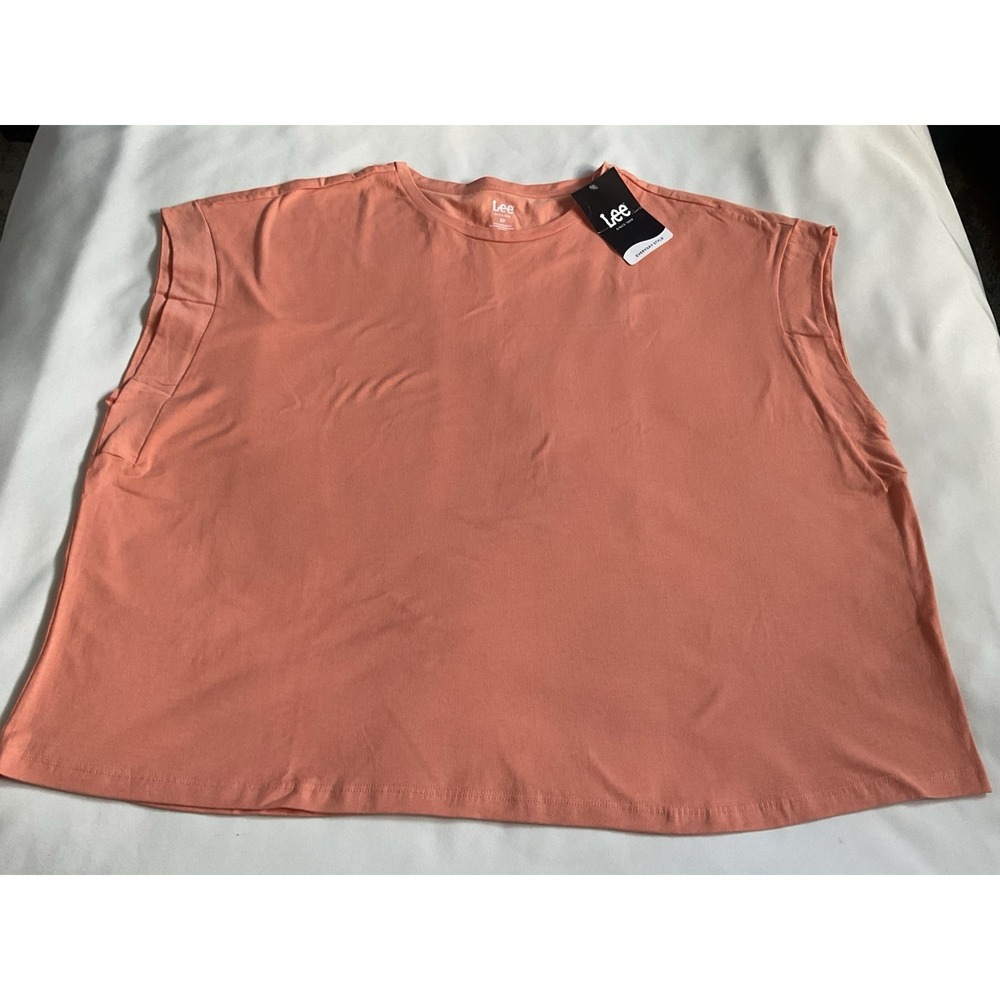 Lee Womens  Sleeveless Muscle Tee Color Salmon Size 2X